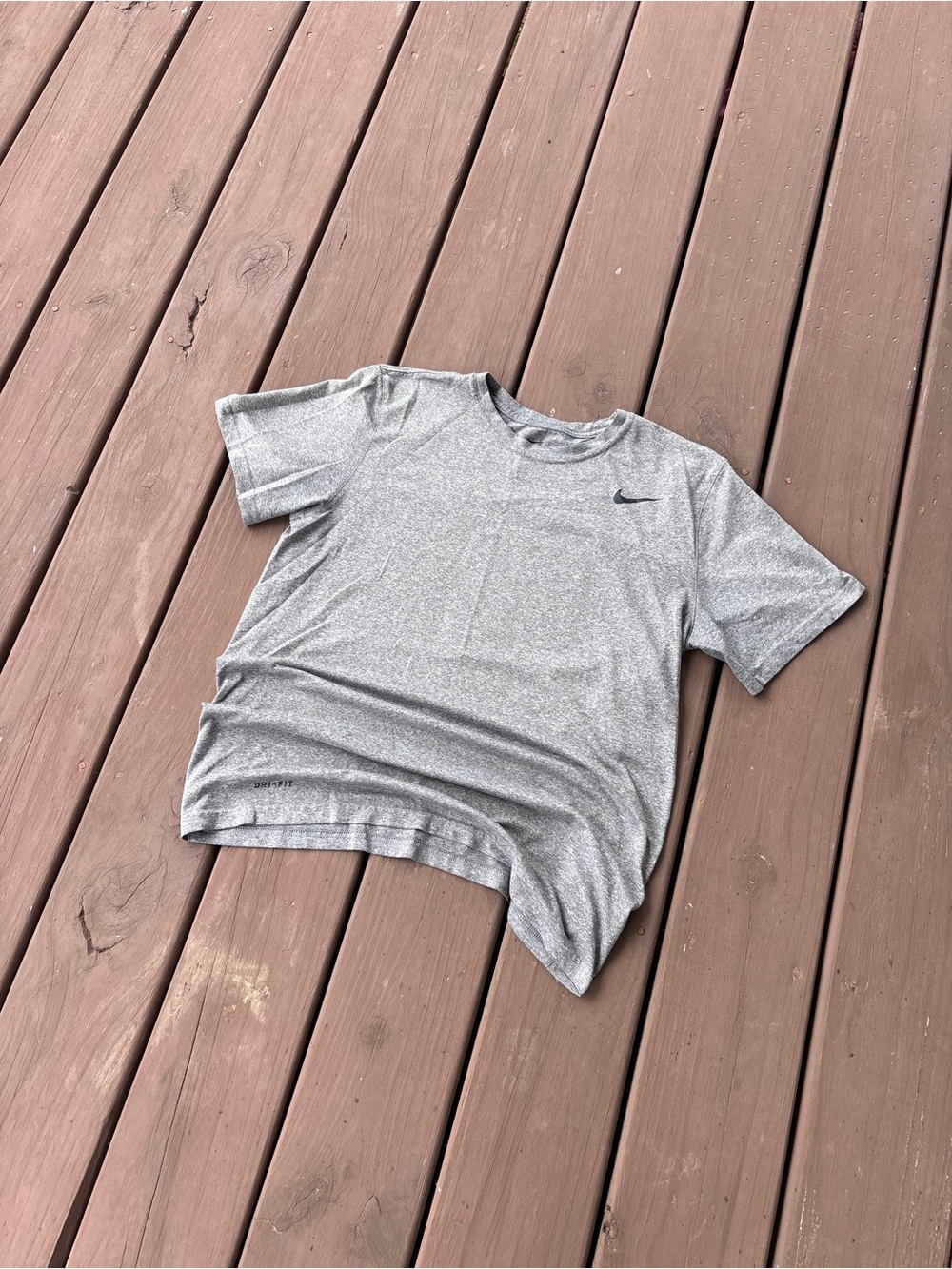 Nike Dri-Fit Tee Sz M Grey Athletic Training Shirt